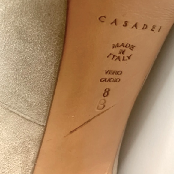 💫HP‼️💫 CASADEI Suede High Heels in Light Beige, Size 8 - Picture 5 of 11